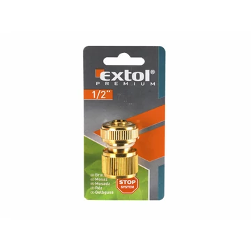 EXTOL PREMIUM  gyorscsatlakozó, réz; 1/2", stoppos