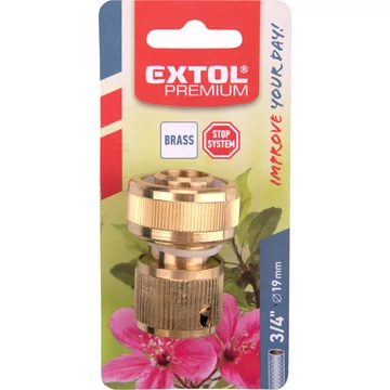 EXTOL PREMIUM  gyorscsatlakozó, réz; 3/4``, stoppos