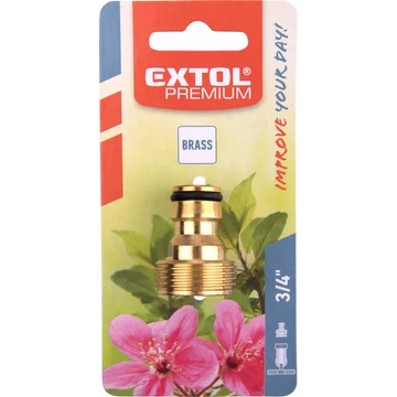 EXTOL PREMIUM  kuplung csatlakozó, réz, külsőmenetes; 3/4"