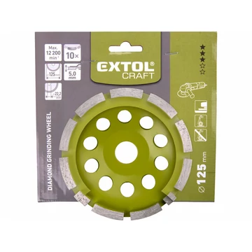 EXTOL CRAFT gyémántcsiszoló korong; 125mm×22,2mm, egysoros