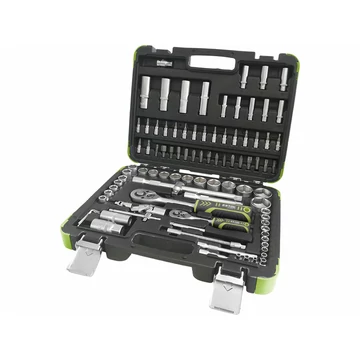 EXTOL CRAFT  dugókulcs készlet,  CV., racsnis 45fog ; 1/4"  1/2", 94db, 4-32mm, 32db bit (lapos, kereszt,imbusz,torx), gyertyakulcs16&amp;21