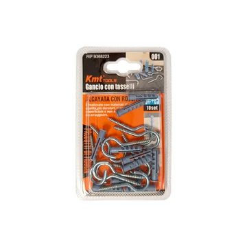 Függesztőkampó csavaros 5mm átmérőjű tiplivel 12db-os KMT (12db/karton) Függesztőkampó csavaros 5mm átmérőjű tiplivel 12db-os KMT (12db/karton)