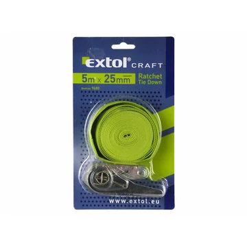 EXTOL CRAFT rakományrögzítő gurtni (bliszteren) ; 5m×28mm, max. 150kg