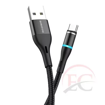 Borofone BU16 USB - USB-C mágneses kábel, 1,2m, 3A, fekete Borofone BU16 USB - USB-C mágneses kábel, 1,2m, 3A, fekete