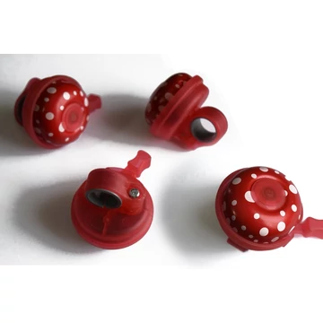 Csengő 50mm acél/műa.  /piros pöttyös Csengő 50mm acél/műa.  /piros pöttyös