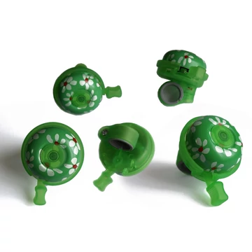 Csengő 50mm acél/műa.  /zöld virágos Csengő 50mm acél/műa.  /zöld virágos