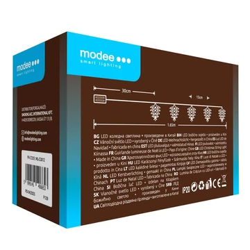 Modee Karácsonyi LED Füzér Dekor Elemes C3012 (10LED/135cm/15cm) warm