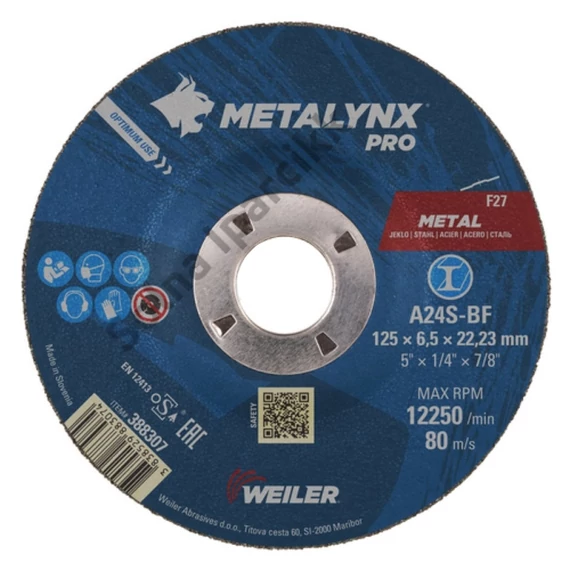 METALYNX PRO (SWATYCOMET) METAL tisztítókorong 115x6,5X22,2 A24S-BF