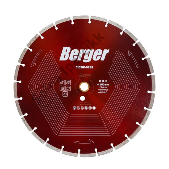 BERGER szegmentált gyémánttárcsa 350x25,4/SH8mm