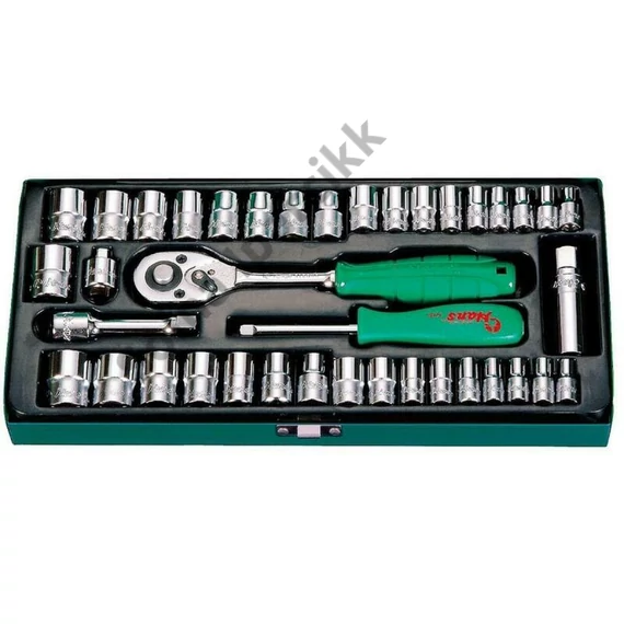 HANS 1/4"+3/8" vegyes dugókulcskészlet 40r. 4-19mm + 3/16"-3/4" 5640MA