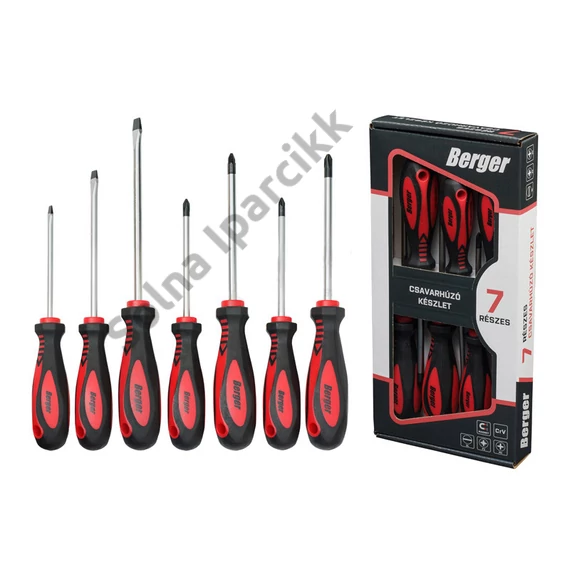 BERGER csavarhúzó készlet 7r. SL+PH+PZ mágneses CrV