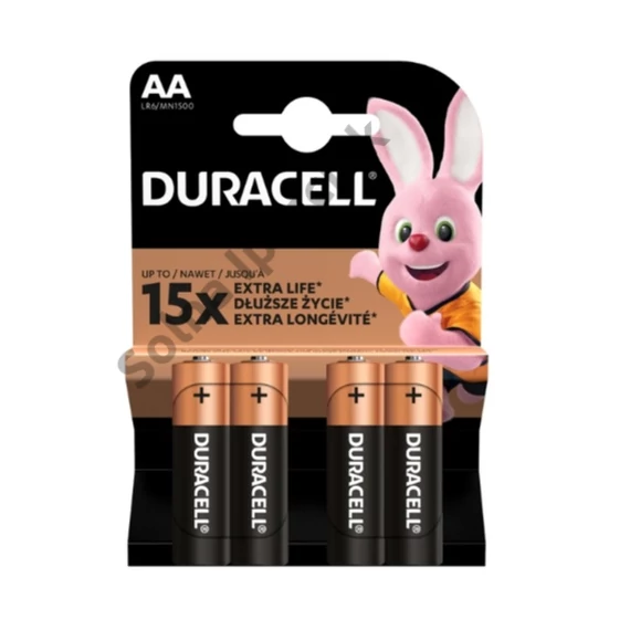 DURACELL Basic, alkáli elem, AA LR06/MN1500 1,5 V, 4 db