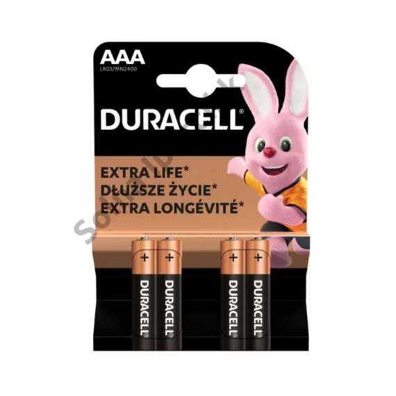 DURACELL Basic, alkáli elem, AAA LR03/MN2400 1,5V, 4 db