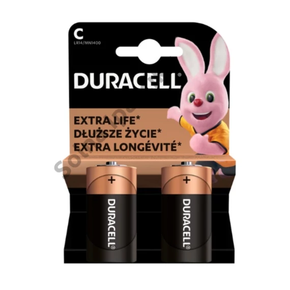 DURACELL Baby, alkáli elem, C MN1400 1,5V, 2 db