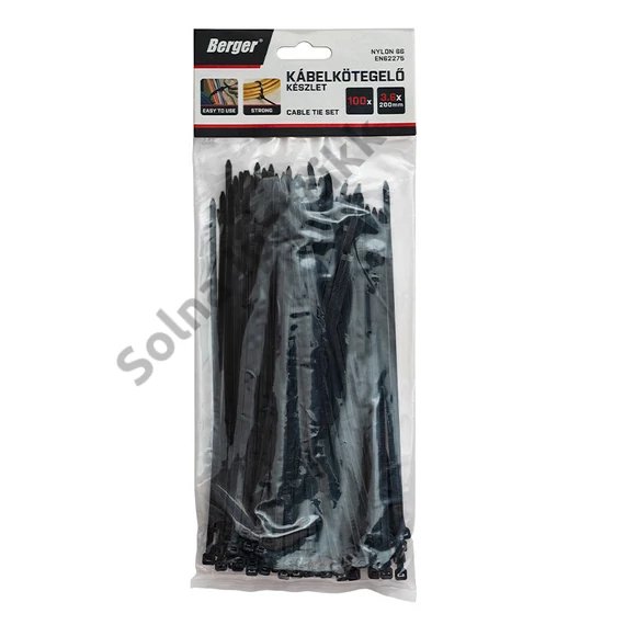 BERGER kábelkötegelő, UV fekete 2,5x100mm 100db EN62275
