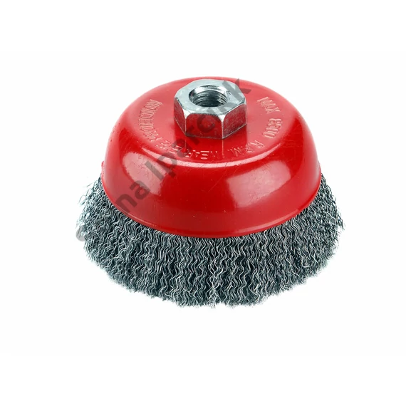 EXTOL CRAFT drótcsiszoló fazékkefe sarokcsiszolóhoz; M14×2 100mm, ford.: 8500, hullámos szálú