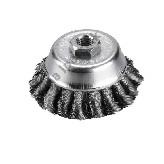 EXTOL CRAFT drótcsiszoló fazékkefe  sodort szálú ; sarokcsiszolóhoz, M14×2 két soros, 80mm, max. 12500 ford/perc