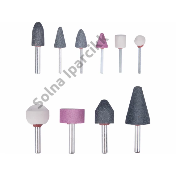 EXTOL CRAFT köszörűkő klt. fúrógéphez; 10db, 3 és 6mm tengely, bliszter