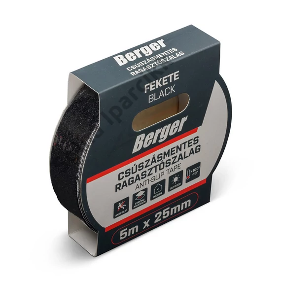 BERGER csúszásmentes ragasztószalag 5mx25mm/0,8mm fekete