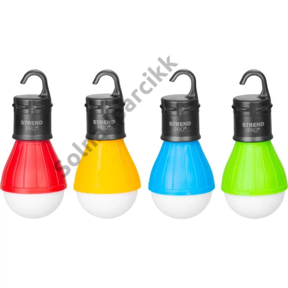 Lámpa Strend Pro Camping C748, kemping lámpa, égő forma, 3x AAA, piros/kék/zöld/narancssárga, 12 db