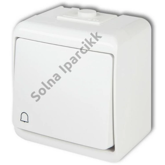 GAO 22061 Aquastar nyomókapcsoló csengő jellel, fehér IP44