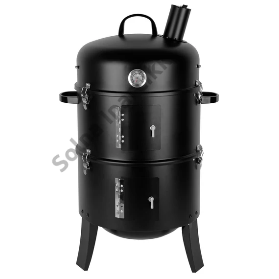 Strend Pro Smoker, BBQ, faszén grill, 3 az 1-ben grillezés, füstölés és vízi füstölés, 44 x 78 cm 