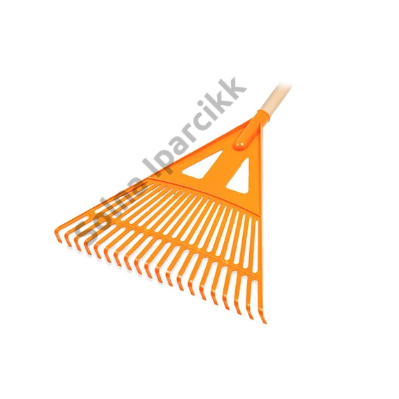 Lombseprű műanyag narancs 20 fogú+ fa nyél 430mm