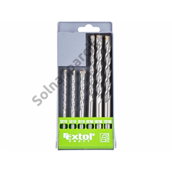 EXTOL PREMIUM  betonfúró klt. normál befogás ; 6db, 5-12mm, (5-6-8×110, 8-10-12×160)
