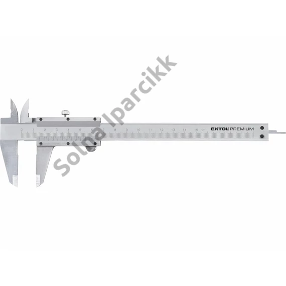 EXTOL PREMIUM  tolómérő INOX (mélységmérővel) ; 0,05×150mm