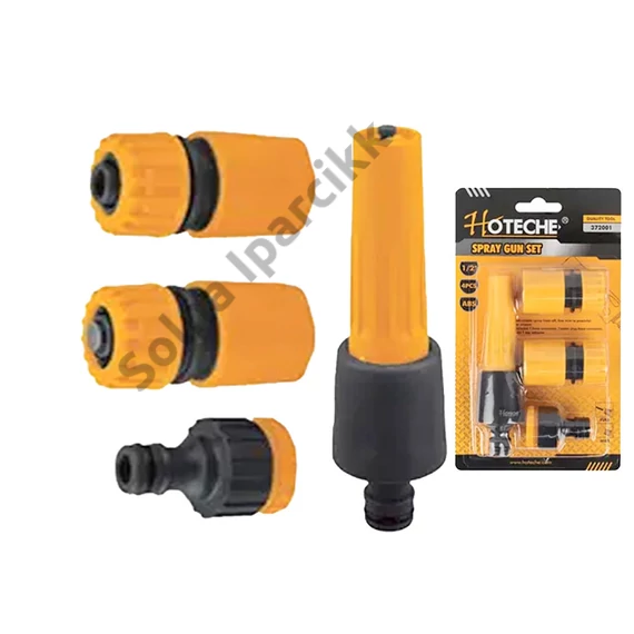 Locsoló szórófej+csatlakozó szett 1/2" 4db Hoteche