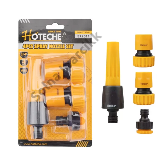 Locsoló szórófej+csatlakozó szett 3/4" 4db Hoteche
