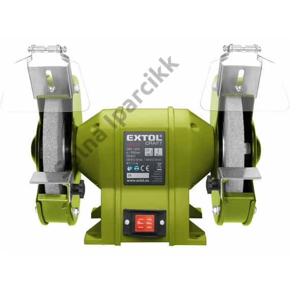EXTOL CRAFT  kettős köszörűgép 350W, száraz, 200×16×20mm; 2950 ford/perc, P36, P80, 11kg