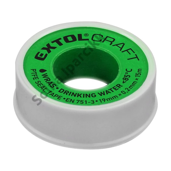 EXTOL CRAFT tömítő szalag, teflon (PTFE) 0,2mm×19mm × 15m, EN 751-3, WRAS, ivóvízhez