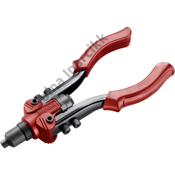FORTUM popszegecshúzó fogó, kétkaros,ALU,réz,acél, INOX szegecsekhez;2,4-3,2-4,0-4,8-6,4mm, 260mm, CrVMo fej
