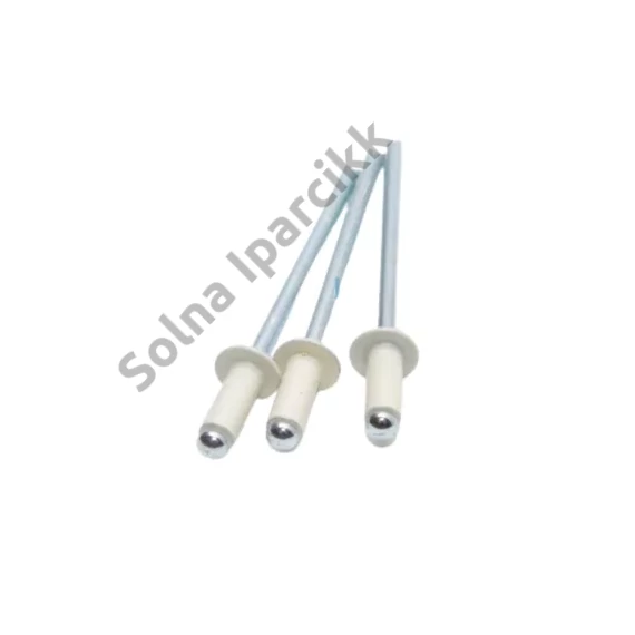 Fehér festett 3,2x8 mm alu-acél nyitott fgf. húzószegecs 