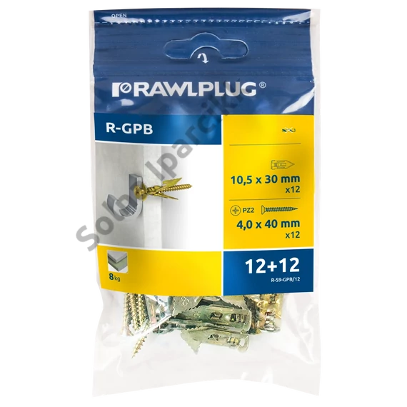 Beüthető gipszkarton ék csavarral R-S11-GPB/12, 10,5x30 mm, 4,0×40 (12db/csom)
