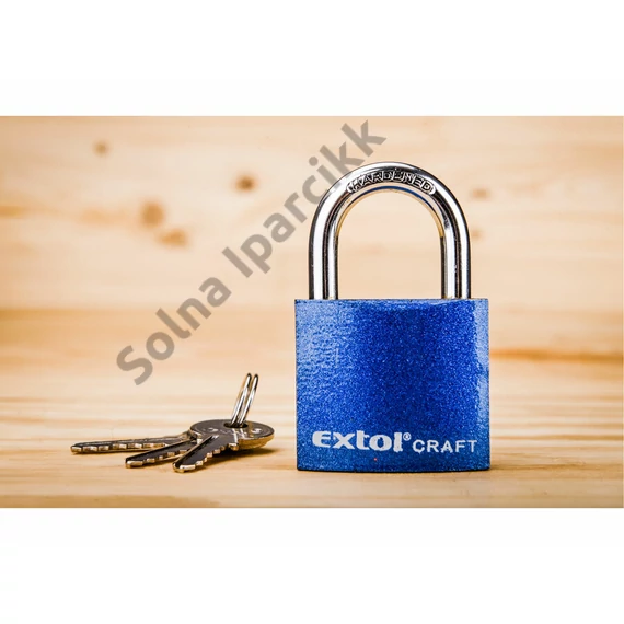 EXTOL CRAFT  lakat, vas, 3 kulccsal, dobozban ; 50mm