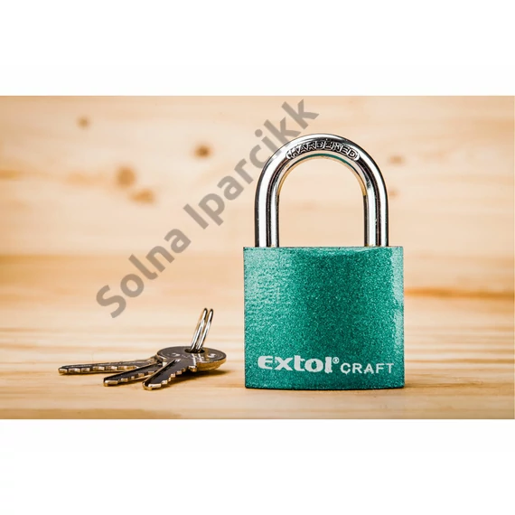 EXTOL CRAFT  lakat, vas, 3 kulccsal, dobozban ; 50mm