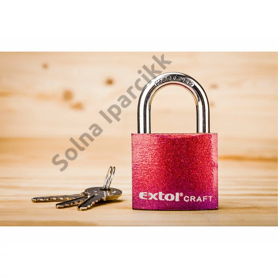 EXTOL CRAFT  lakat, vas, 3 kulccsal, dobozban ; 50mm