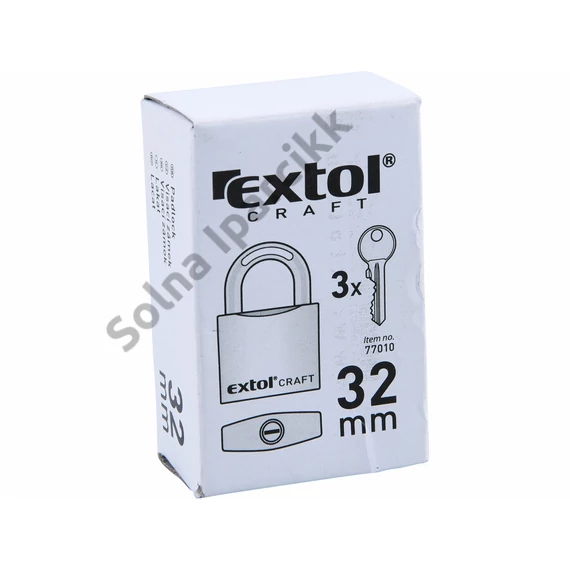 EXTOL CRAFT  lakat, vas, 3 kulccsal, dobozban ; 32mm