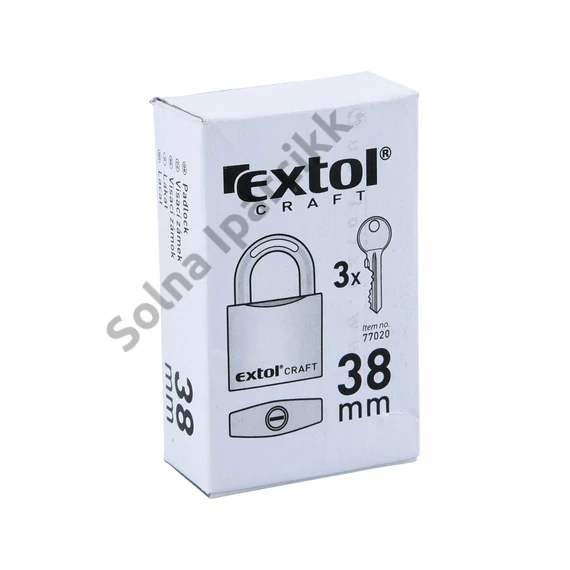 EXTOL CRAFT  lakat, vas, 3 kulccsal, dobozban; 38mm