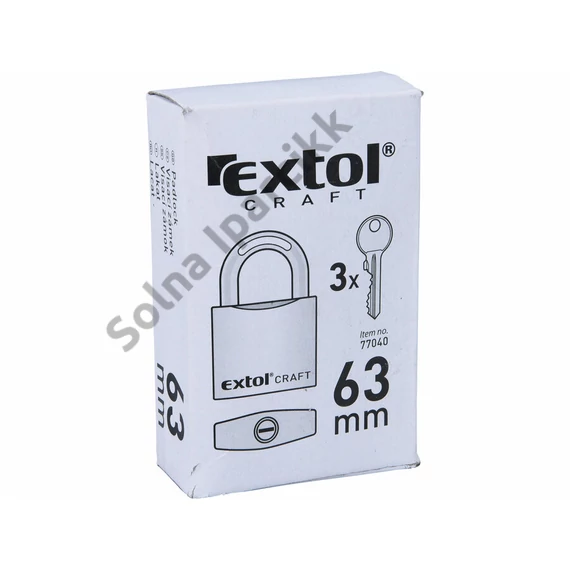 EXTOL CRAFT  lakat, vas, 3 kulccsal, dobozban ; 63mm
