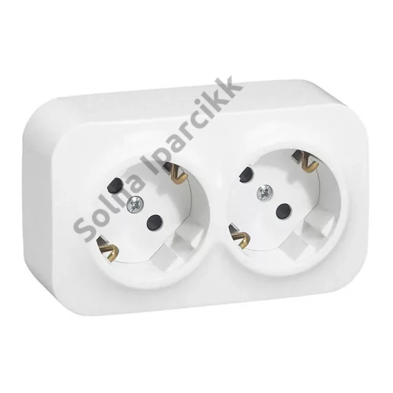 LEGRAND 782413 Forix IP20 fk 2x2P+F dugalj csatlakozóaljzat, 16 A, gyv nélkül, 45°-ban elforg. betéttárcsa fehér