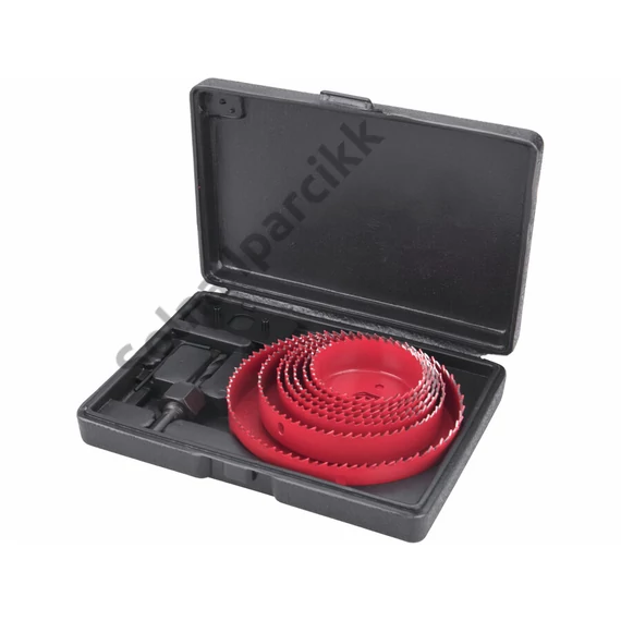 EXTOL PREMIUM körkivágó klt., 10 db-os, (64-70-76-82-89-102-127mm) műanyag, fa, gipszkarton