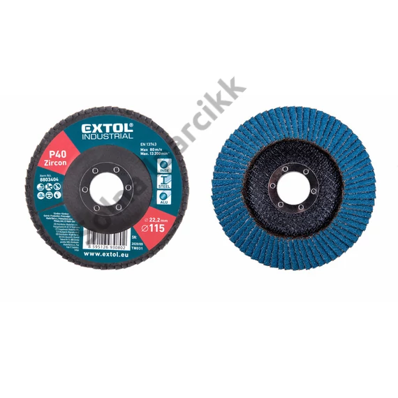 EXTOL INDUSTRIAL lamellás csiszoló INOX, acél és ALU munkadarabok csiszolására, 115×22mm; P40