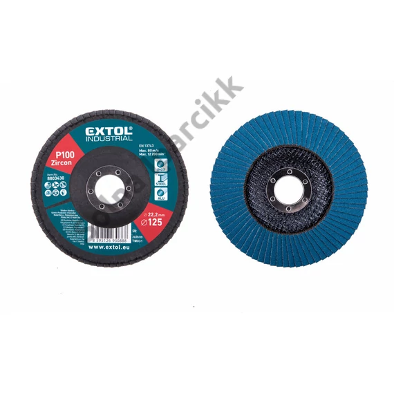 EXTOL INDUSTRIAL lamellás csiszoló INOX, acél és ALU munkadarabok csiszolására, 125×22mm; P100