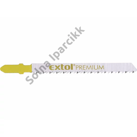 EXTOL PREMIUM dekopírlap, 5db, Bosch befogás, HCS; 75×8×1,5mm, 2,5mm fogtáv, köszörült fogak, puhafához, farostlemezekhez (3-30mm), mű