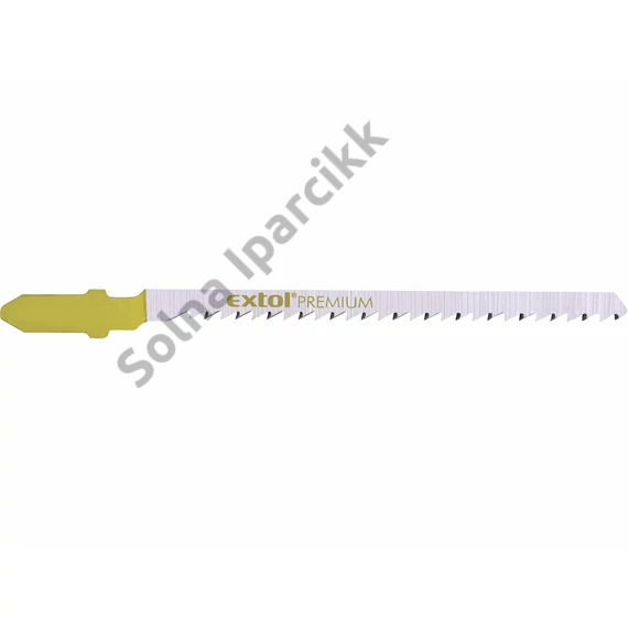 EXTOL PREMIUM dekopírlap, 5db, Bosch befogás, HCS; 75×4,5×1,5mm, 2,5mm fogtáv, köszörült fogak, egyenes és íves puhafához, faforgács-
