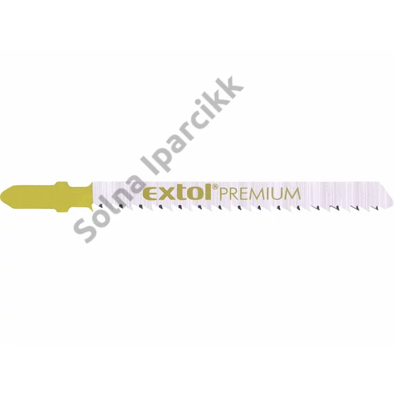 EXTOL PREMIUM dekopírlap, 5db, Bosch befogás, HCS; 75×8×1,5mm, 2,5mm fogtáv, köszörült, fordított állású fogak, egyenes vágás, puhafáh