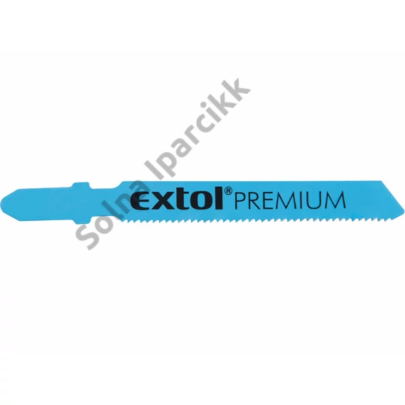 EXTOL PREMIUM dekopírlap fémre, 5db, Bosch befogás, HSS; 51×8×1,5mm, 1,2mm fogtáv, mart, hullámosított fogak, egyenes vágás, acéllemez
